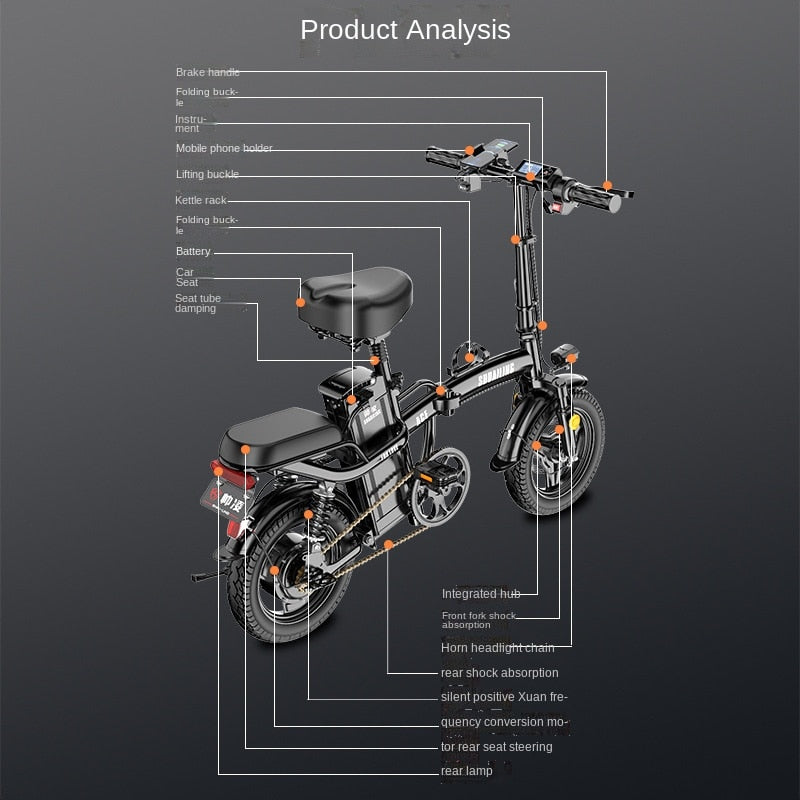 Folding bicicletta elettrica Shock Absorption E Bike